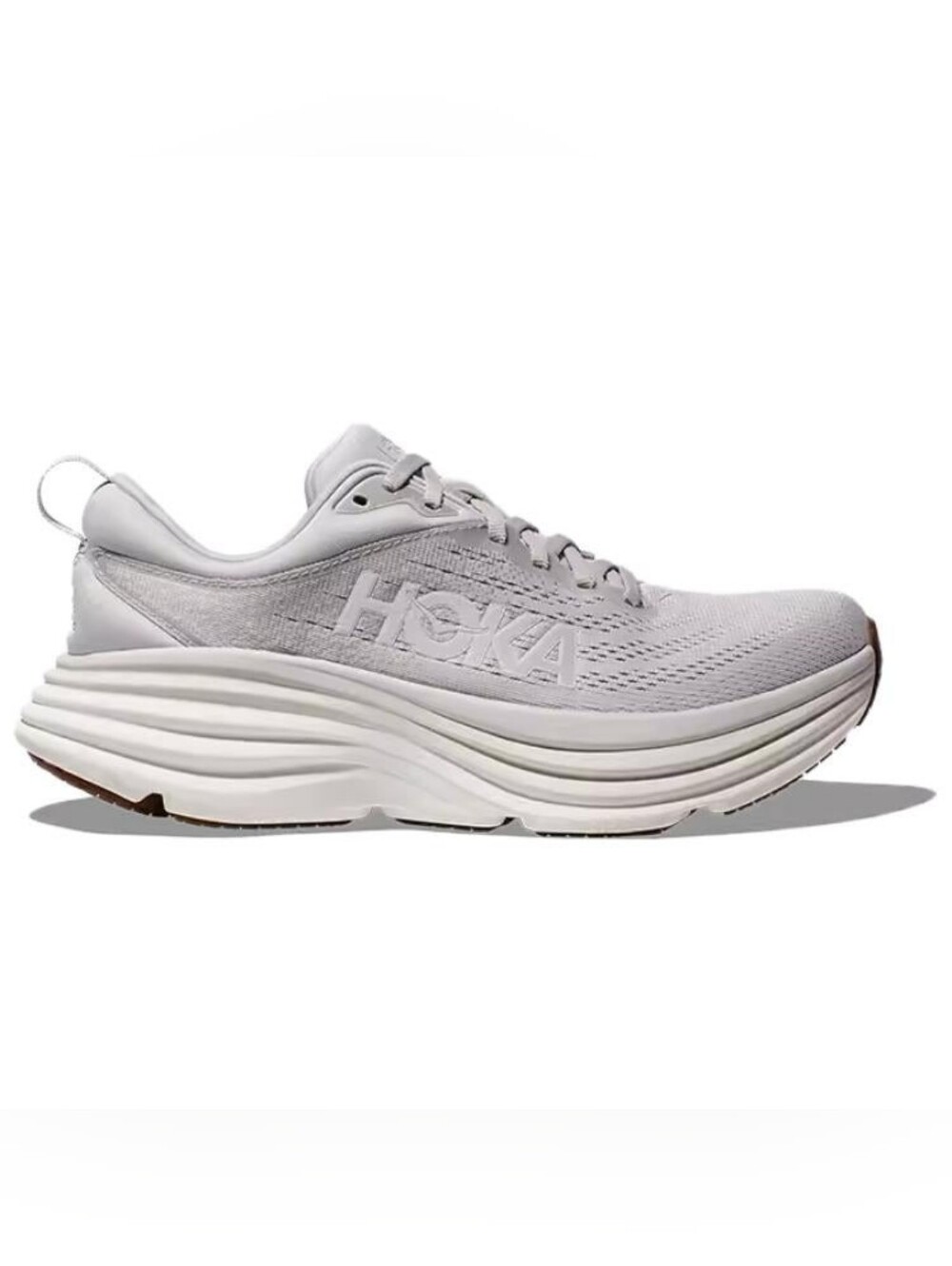 Hoka Bondi 8 Running Shoes Men's Size 8B Lunar Rock / Nimbus Cloud